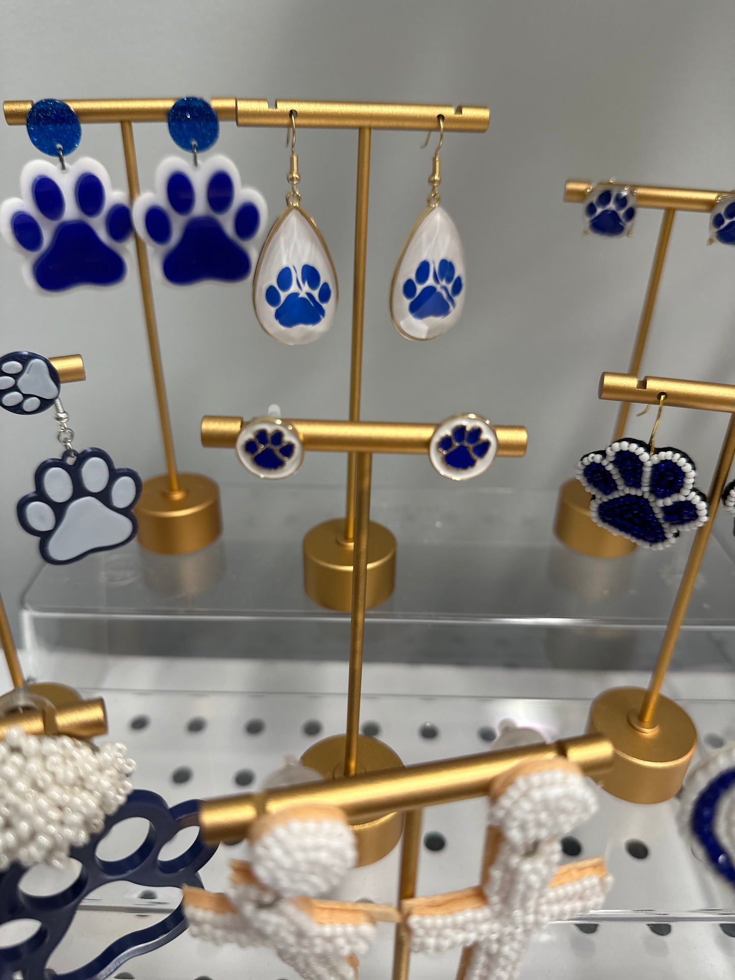 Saint Bridget Post Earrings With Paw Print