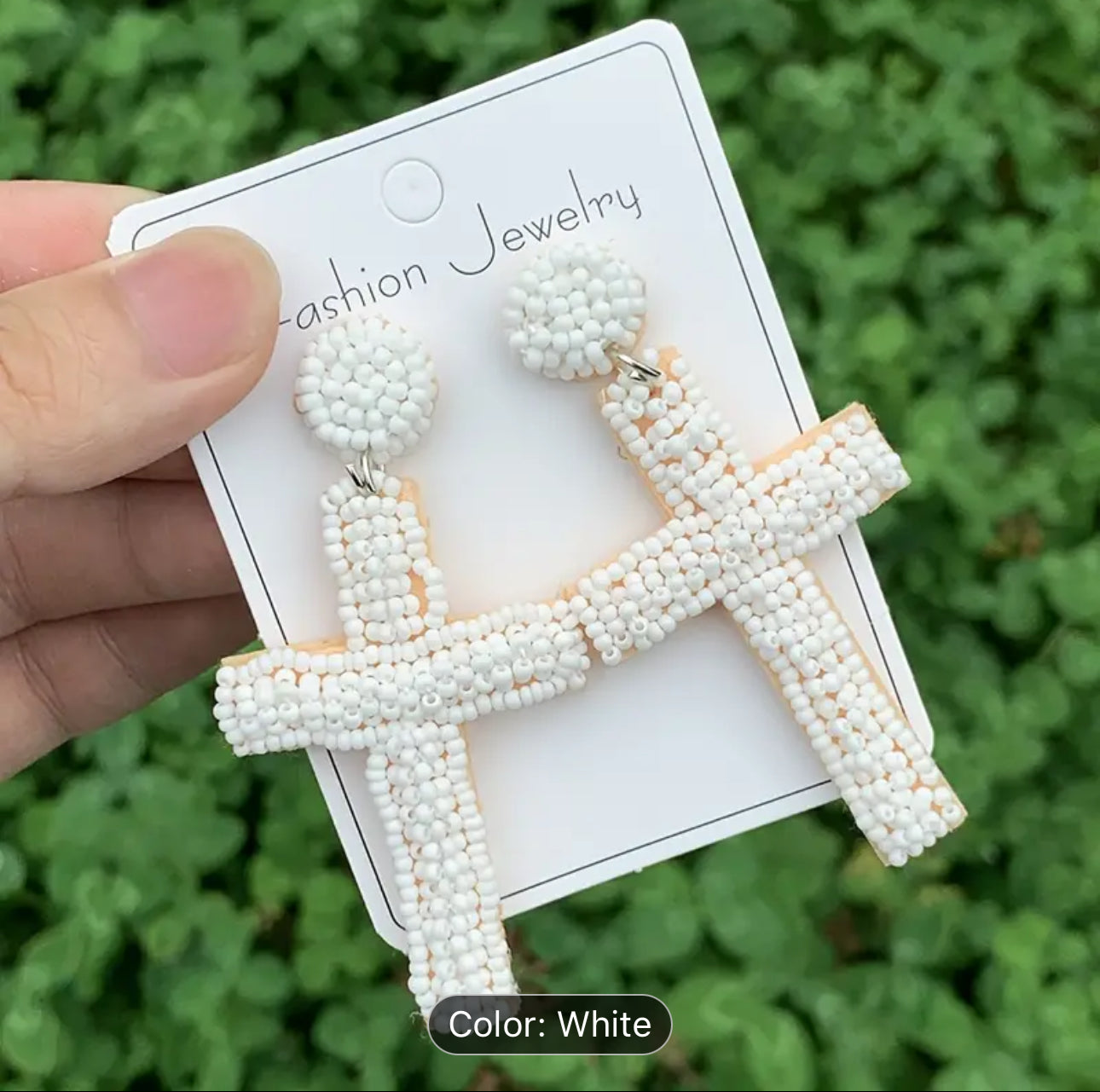 Saint Bridget Beaded Post Earrings With Crosss