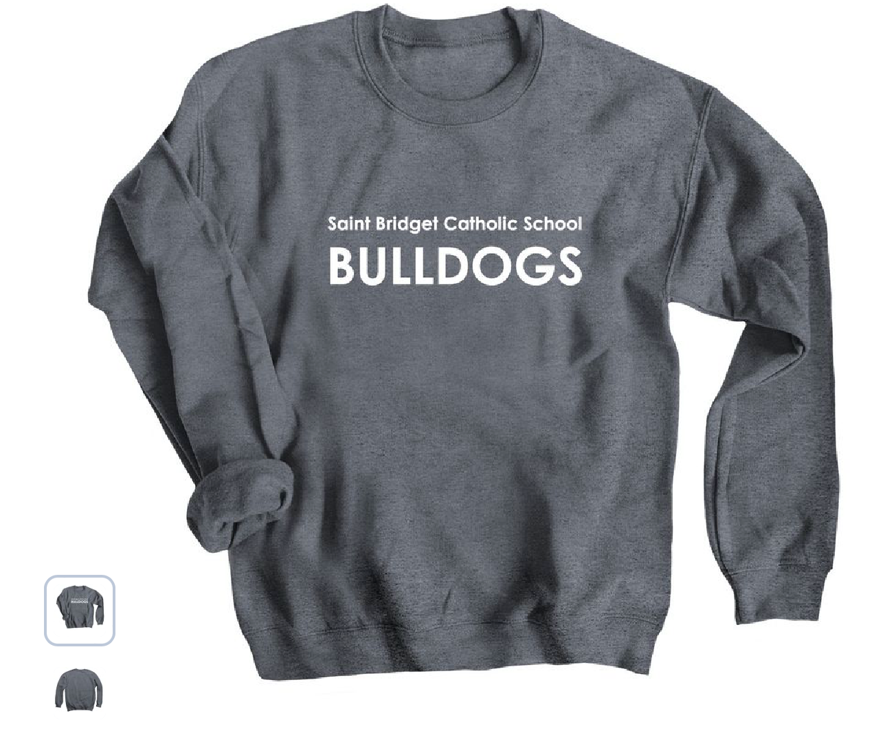 Saint Bridget Bulldogs White Font - Crewneck Sweatshirt