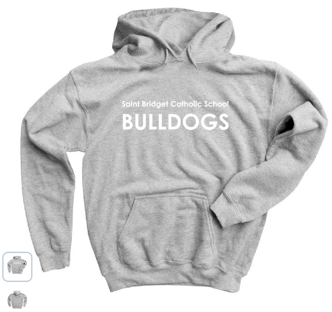 Saint Bridget Bulldogs White Font - Youth Pullover Hoodie