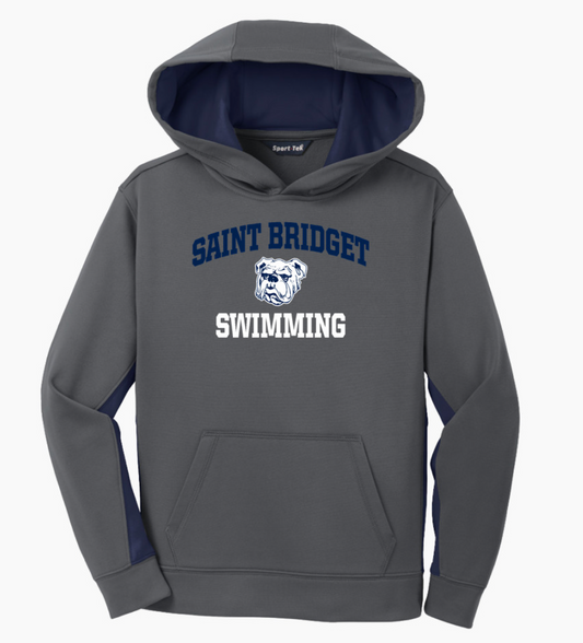 Saint Bridget Swimming Sport-Tek Youth Sport-Wick Fleece Colorblock Hooded Pullover