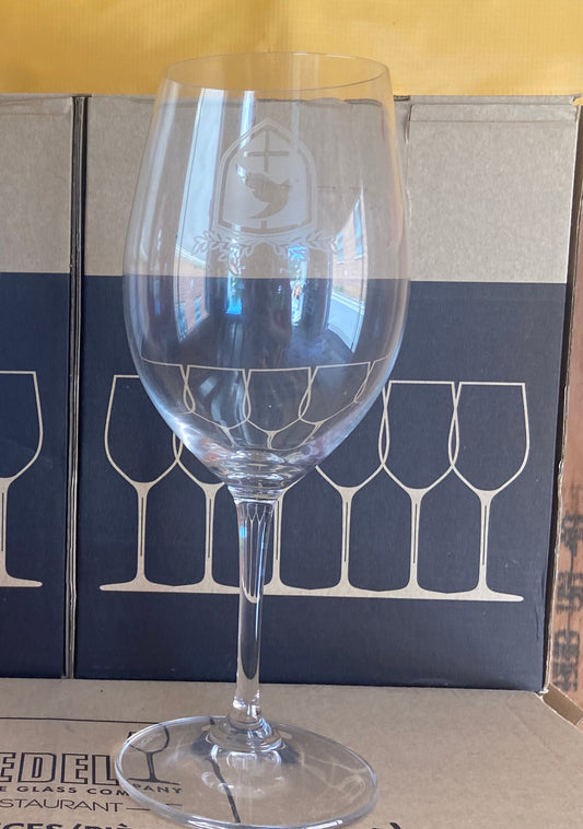 Wine Glass with Etched Logo